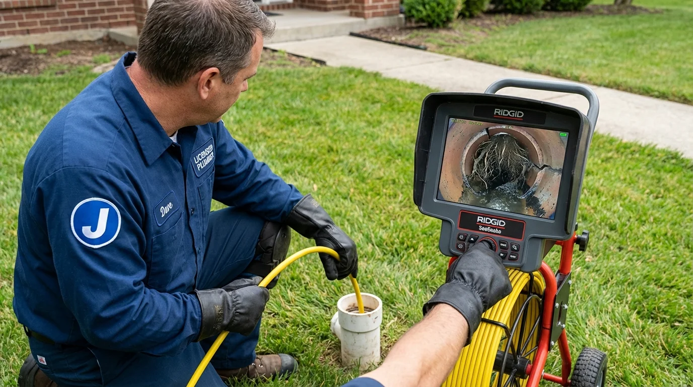 Sewer camera inspection being performed by Johns Plumbing LLC in Florida